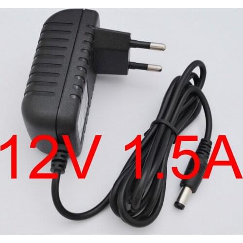 50PCS High quality DC 12V 1.5A IC program AC 100V-240V Converter Switching power adapter 1500mA Supply EU Plug DC 5.5mm x 2.1mm