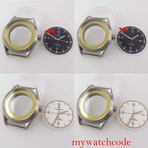 Wristwatch Accessories Parts Tandorio Brand 41mm Brushed Watch Case 33.5mm Luminous Dial Hands