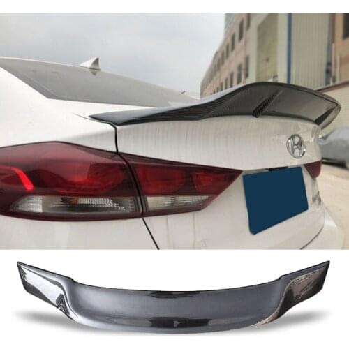 Car Trunk Spoiler Carbon Fiber FRP Auto Rear Trunk Wing R Style Accessories Spoiler For Hyundai Elantra 2016-2019