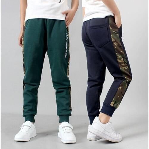 Boys Pants Korean Style Fashion Kids Sport Pants Camouflage Design Children Leisure Trousers For Girl 4-14 Years Wear FM036