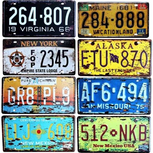 Europe License Plates Vintage Metal Tin Signs Wall Plaque Decoration Bar Pub Club Decorative Home Decor 15x30cm
