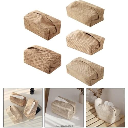 Cotton Linen Cloth Art Desktop Tissue Box Simple Household Storage Removable Paper Holder Napkins Case Home Small Item Wholesale