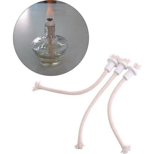 7Pcs/Lot Ceramic Holders Torch Wine Bottle Oil Candle Lamp Fiber Glass Heat-Resistant Kerosene Wick