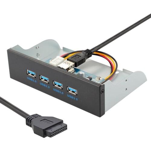 Xiwai USB 3.0 HUB 4 Ports Front Panel to Motherboard 20Pin Connector Cable for 5.25" CD-ROM Bay