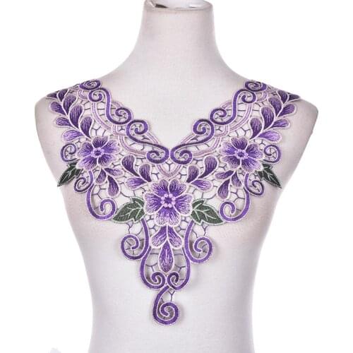 Lace Embroidered Venise Floral Neckline Neck Collar Trim Clothes Sewing Applique