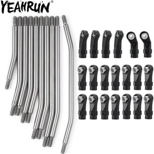 YEAHRUN Metal Link Set with Rod End 313mm Wheelbase for 1:10 Axial SCX10 II 90046 RC Crawler Car Upgrade Accessories