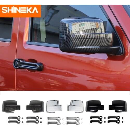 SHINEKA Rearview Mirror Covers For Dodge Nitro Car Door handle Cover Stickers For Dodge Nitro 2007-2012 Exterior Accessories