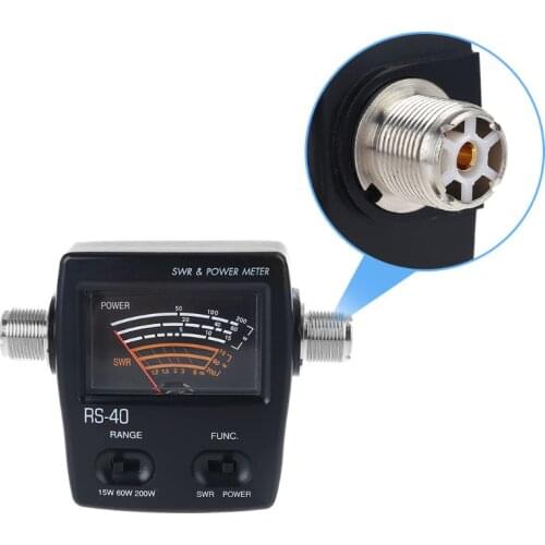 NISSEI RS40 Power SWR Meter RS-Measurable Up to 200W Power Range with Adapter Connector 144/430mHz Walkie Talkie