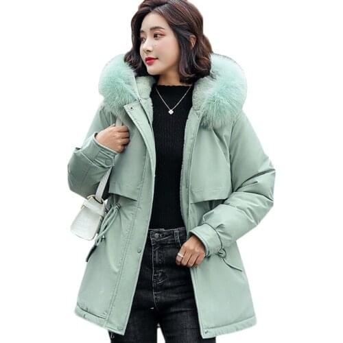 NEW Winter Jacket Women Fur Liner Hooded Parkas Thick Warm Winter Coat Women Cotton Padded Jacket Outwear Plus Size 3XL Clothing