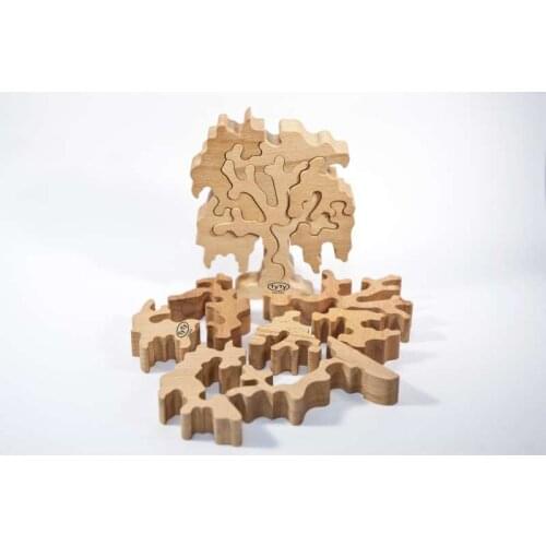 New animal Wooden Toys for Kids Rainbow Building Blocks Jenga Educational Birthday Preschool Teaching Gifts for Children