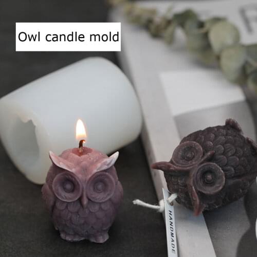 New DIY Candles Mould Owl Candle Aromatherapy Plaster Candle Silicone Hand-made Soy Aroma Wax Soap Candles Mold