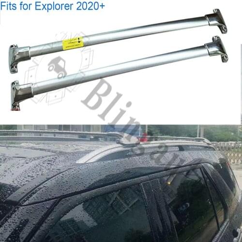 Front and rear cross bar fits for F.ord Explorer 2020+ stainless steel luggage racks 2PCS silver