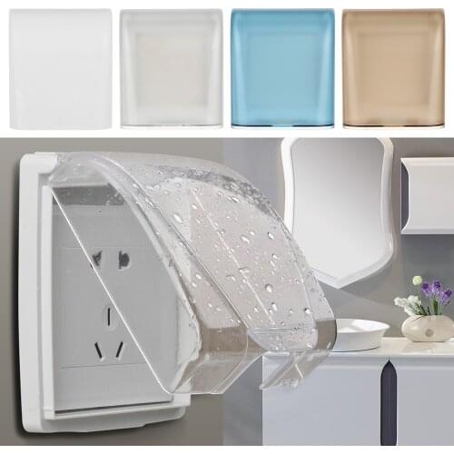 New Plastic 86 type Socket Protector Waterproof Electric Plug Cover Transparent Power Outlet Splash Box Bathroom Supplies