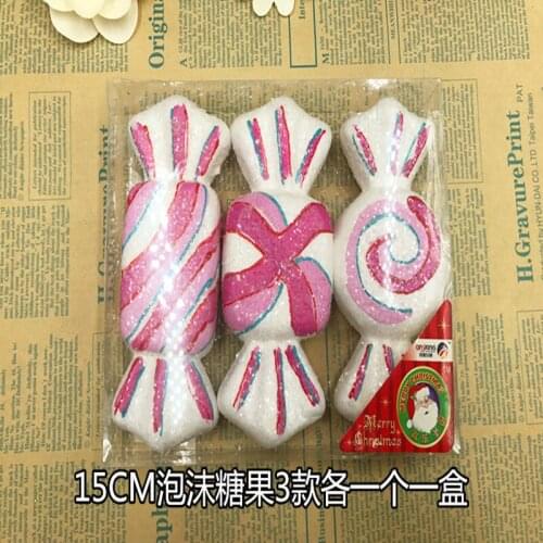 Christmas ornaments 3 Christmas tree pendants Candy series 15CM foam candy 3 models