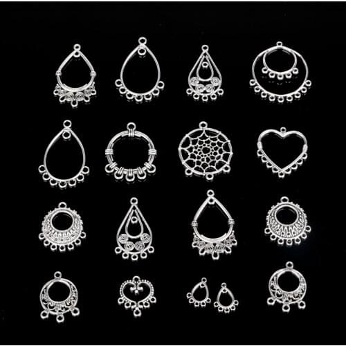 10PCS Metal Earring Pendant Alloy Vintage Dangle Earrings Connector DIY Handmade For Lady Gift Craft Findings Accessories