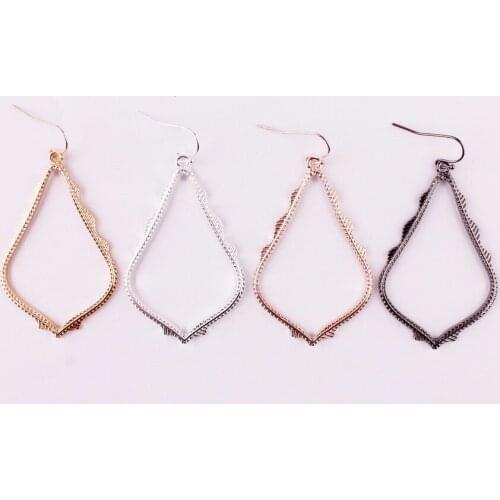 Middle Size 1.37*2.45 inches Cut-Out Teardrop Dangle Drop Earrings for Women