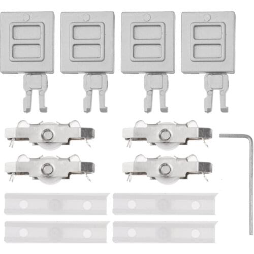 Heavy Wardrobe Sliding Door Pulley Hanging Wheel Cabinet Sliding Door Track Roller Kit Home Mounted Wheel Track Slot Accessories