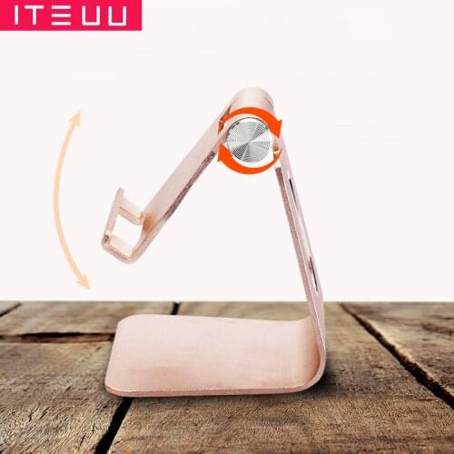 ITEUU Universal Rotatable Alluminum Metal Desk Mobile Phone Stand for iPhone Samsung for iPad Mini Tablet Holder Kickstand