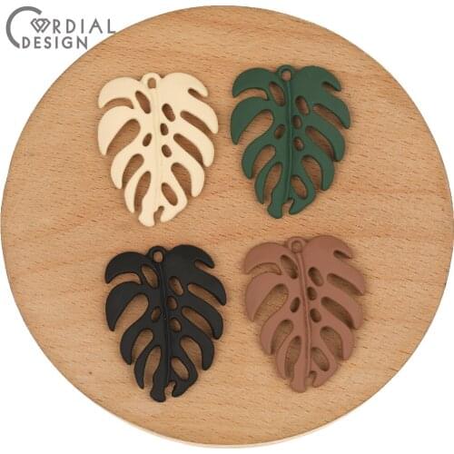 Cordial Design 50Pcs 27*34MM Jewelry Accessorie/Hand Made/Leaf Shape/Paint Effect/Earring Pendant/Jewelry Findings Components
