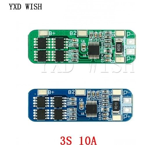 3S 10A 11.1V 12V 12.6V Lithium Battery Charger Protection Board Module For 18650 Li-ion Lipo Battery Cells Charging BMS 3.7V
