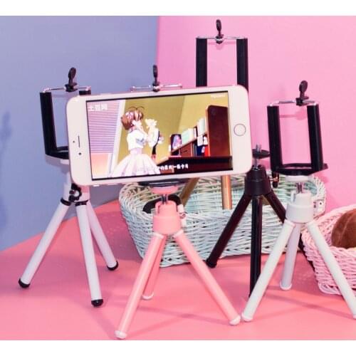 1 Pcs of desktop live camera, video, video, essential mini tripod, mobile phone holder, aluminum alloy mini retractable folding
