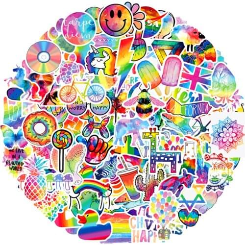 10/30/50PCS Symphony Laser Rainbow Graffiti Guitar Skateboard Luggage Notebook Waterproof Helmet Gift Toy Sticker Wholesale