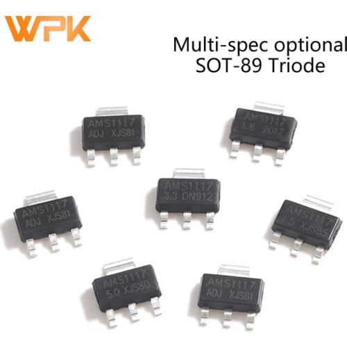 10Pcs SMD Low Dropout Voltage Regulator Triode Transistor SOT-89 AMS1117-ADJ AMS1117-5.0V AMS1117-3.3V AMS1117-2.5V AMS1117-1.8V