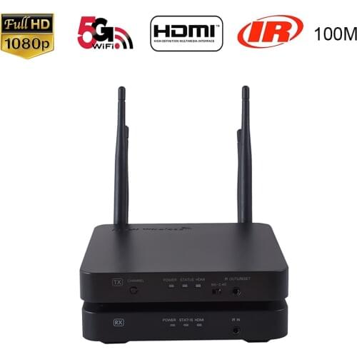 100M 5Ghz Wireless HD Extender Sender 1080P 60Hz Wifi HD Audio Video Transmitter Receiver Local Loop-out With IR Remote
