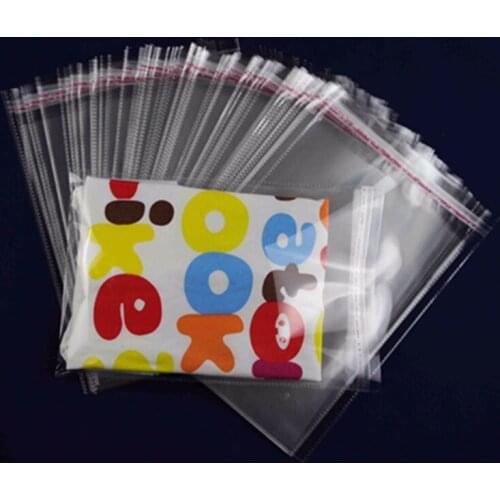 100pcs General Use High Clear OPP Adhesive Bag Transparent Poly Resealable Packaging Bag Self Plastic Gift Pouches