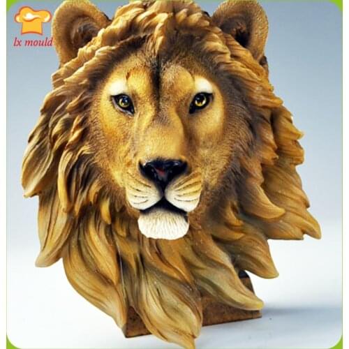 2021 New Lion Head Silicone Mold art resin plaster animal head wall decoration home boutique mould hot sale
