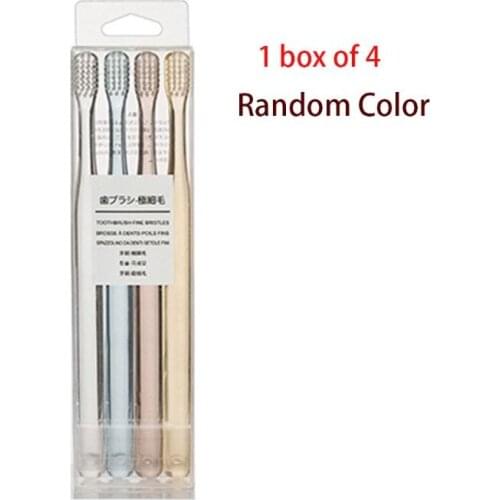 4Pcs/Set Nordic Style Clear Plastic Crystal Handle Toothbrush Soft Bristle Small Head Travel Portable Oral Care Random Color