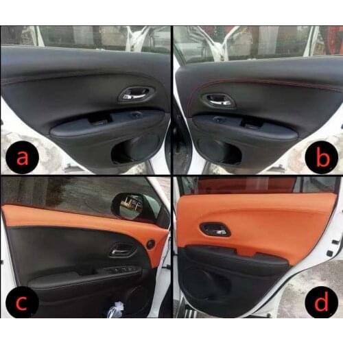 4PCS Car Protective Interior Door Panel Microfibre Leather Cover Accessory For Honda XRV Vezel H-RV Vezel 2015-2020