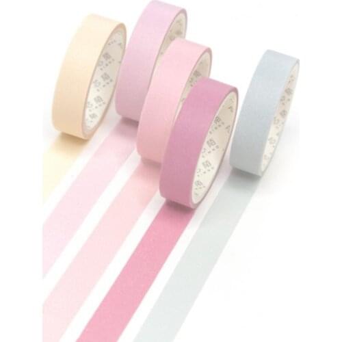 5pcs/lot Decorative Washi Tape Diy Rainbow Sticker Masking Paper Set For Diy Crafts Planners Scrapbooks Bullet Journals Cards