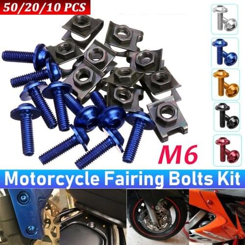 50/20/10 PCS M6 Aluminium Screws Bicycle Brake Disc Screws Motorcycle Modified Auto Repair Parts