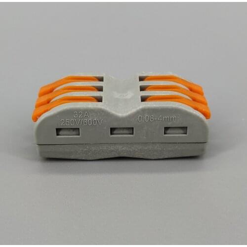 50pcs 3 Pin Universal compact wire wiring connector conductor terminal block with lever Splitter 32A