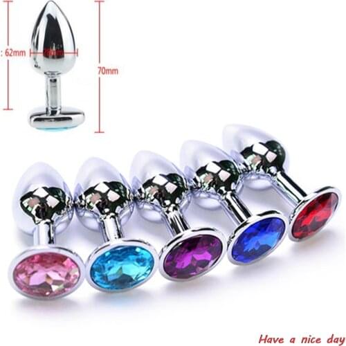 Anal Plug Sex Toys Stainless Smooth Steel Butt Plug Tail Crystal Jewelry Trainer For Women/Man Anal Dildo SHAKI Adults