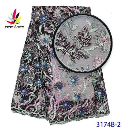 Sequin Net Embroidery Fabric Lace African Fabrics High Quality Nigeria 2020 Nigeria Embroidery White Good Price New Designs