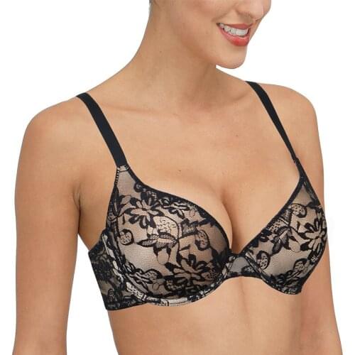 Vogue Secret Women Bra Lace Embroidery Bralette UK US EU CA Size 32 34 36 38 40 42 44 A B C D E Padded Push Up Wire Bras