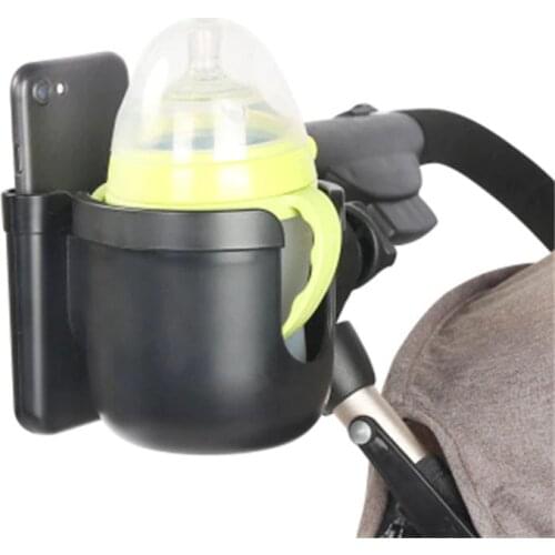 ABS plastic baby stroller cup holder with mobile phone case 2 in 1 universal stroller baby bottle water cup holder