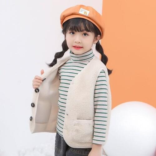 Childrens lamb cashmere vest boys and girls vest baby outer wear vest