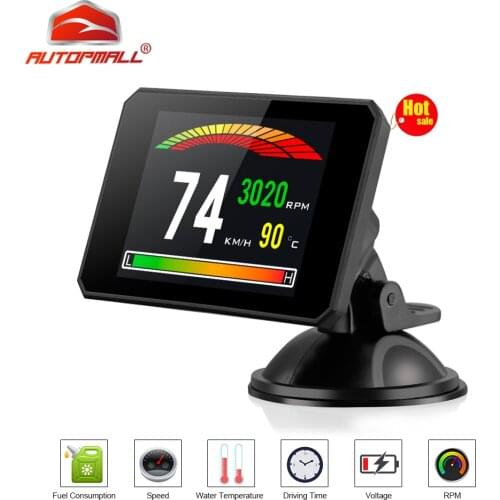 Head Up Display HUD OBD II 2 P16 Meter Car Hud OBD Head Up Display OBD2 Interface Speedometer New GPS Smart Digital Speedometer