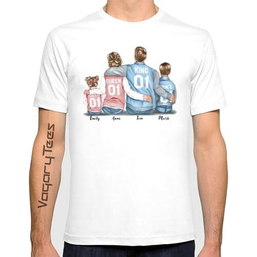 New Fashion Men Family Classic T-Shirt mom dad son and daughter personalized family portrait print T-Shirt male Novelty Top Tees