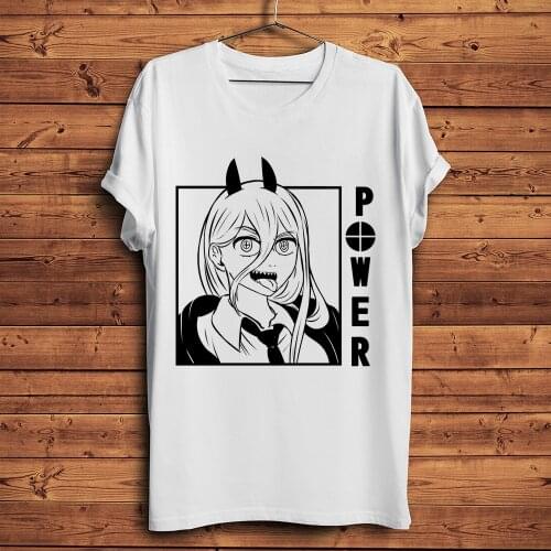 Chainsaw Man Power funny anime tshirt Men summer new White Casual short sleeve T Shirt Unisex otaku streetwear tee