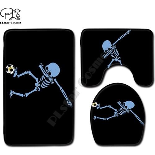 Halloween Dark pattern 3D printed Bathroom Pedestal Rug Lid Toilet Cover Bath Mat Set drop shipping style-3