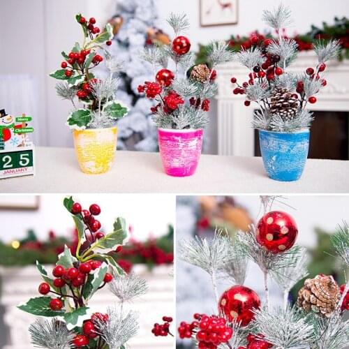 1Pc Artificial Flower Red Pearl Stamen Berries Branch DIY Cake Christmas Wedding Gift Box Wreaths Craft Decoration