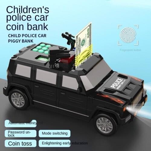 Bank Note Transport Car Piggy Bank Cartoon Fingerprint Piggy Bank Children 's Password Toy Multifunctional Creative Piggy Bank B