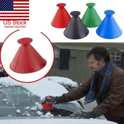 Car Windshield Ice Scraper Tool Cone Shaped Outdoor Round Funnel Remover Snow