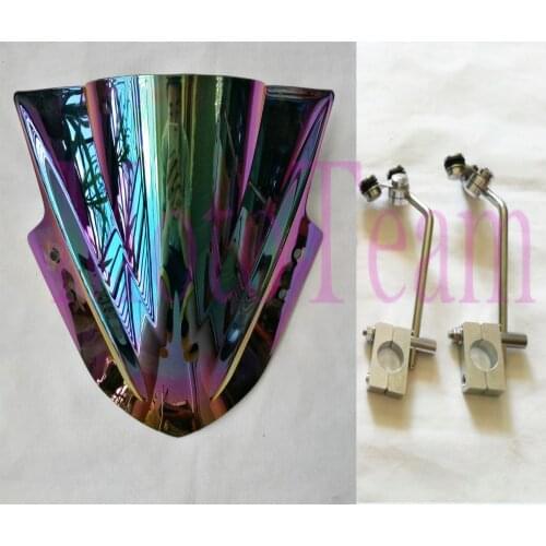 New Universal For Suzuki GSR400 GSR600 GSR750 BANDIT 400 650 SFV400 SFV650 Moto Windshield Windscreen w/ Adjustable Bracket