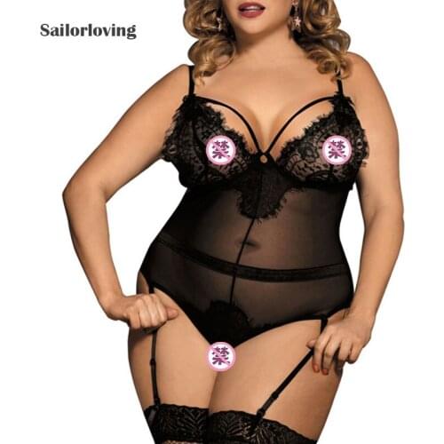 Sailor loving 2018 new plus size hot underwear woman lace sexy fancy open crotch romantic bodysuits