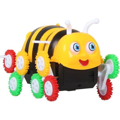 Cute Bee Auto Flip Battery Electric Car Baby Toy Children Kids Toys Funny Christmas Gifts